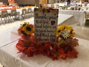 table decorations at the 2021 Turkey Dinner Fundraiser