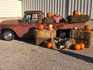 outside decorated pickup at the 2021 Turkey Dinner Fundraiser