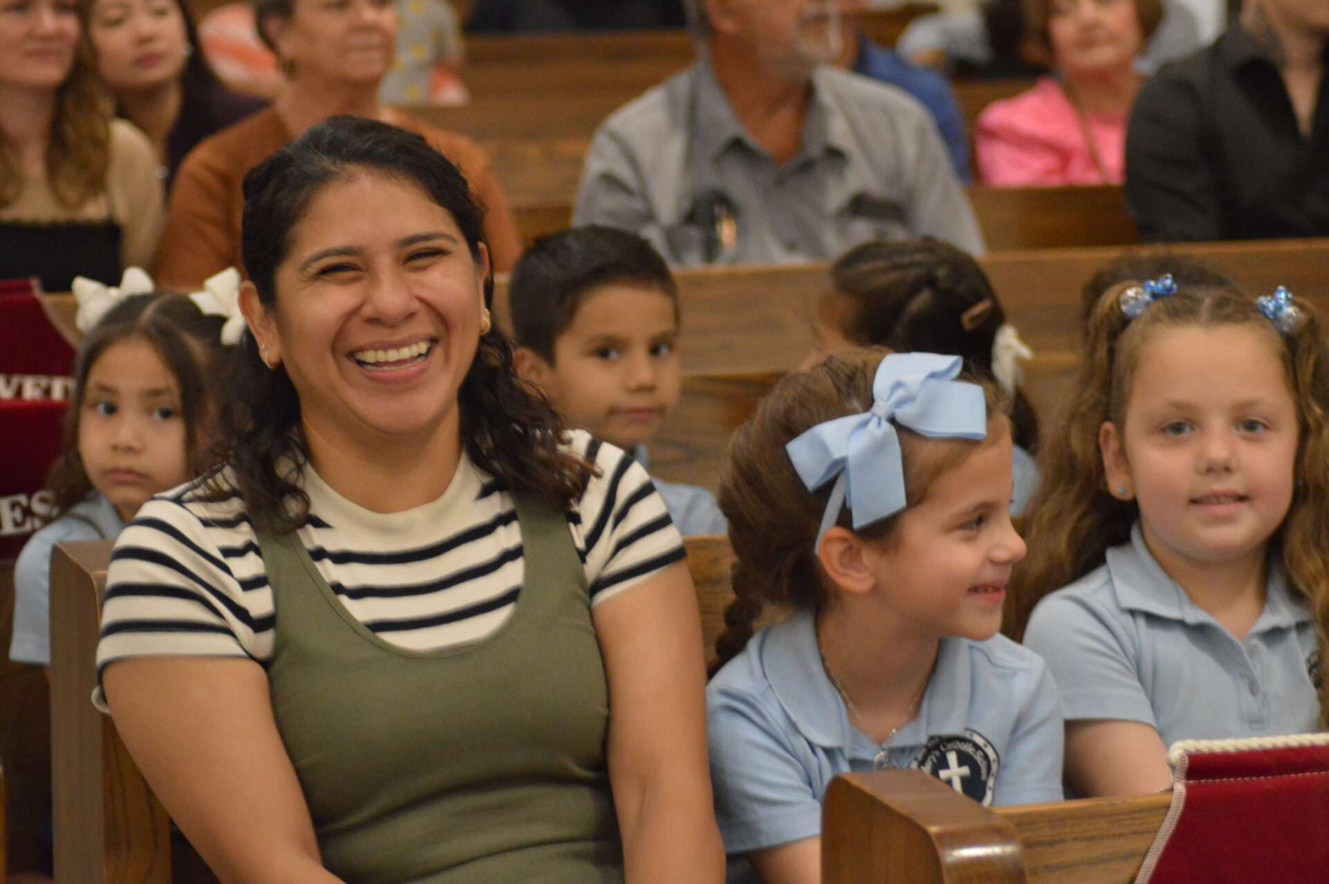 St. Mary's Catholic School students and families at Mass